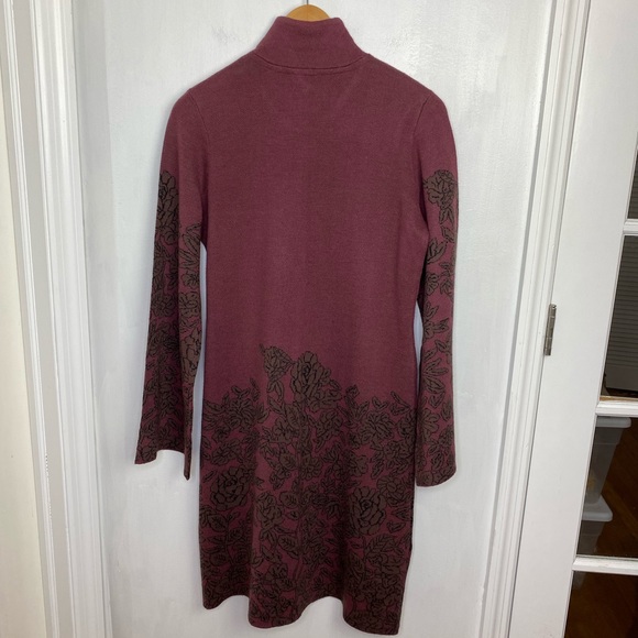 SOFT SURROUNDINGS Floral Duster Sweater Coat Burgundy - Small - Picture 7 of 8